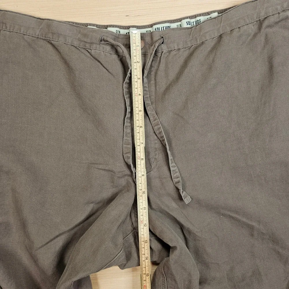 Solitude Pants Mens XXL 46x30 Brown Linen Blend Drawstring Casual Beach Summer